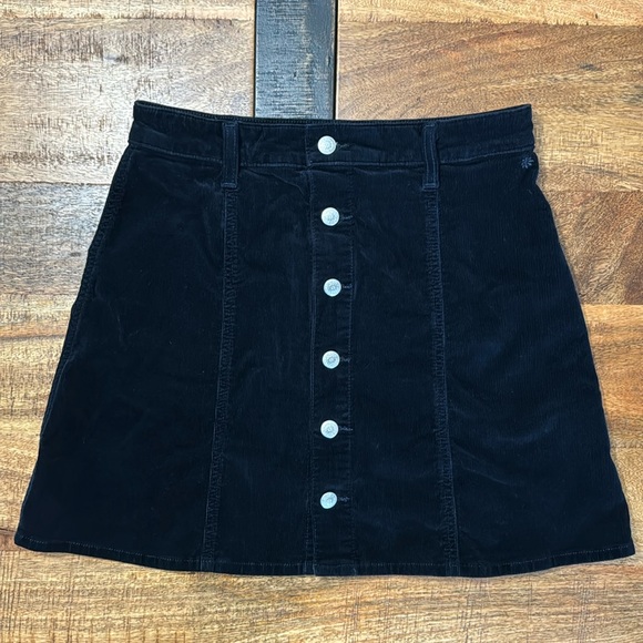 Alexa Chung x AG Adriano Goldschmied corduroy button front navy a line skirt - Picture 2 of 12